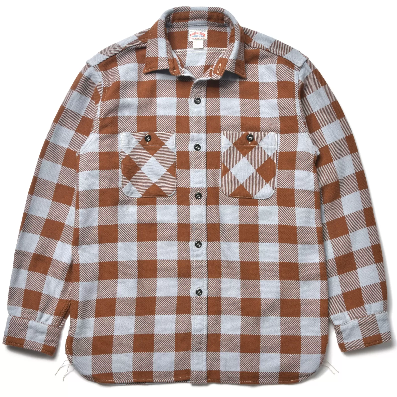 Shirts<The Real McCoy's 8HU BUFFALO CHECK FLANNEL SHIRT SAXE×BROWN