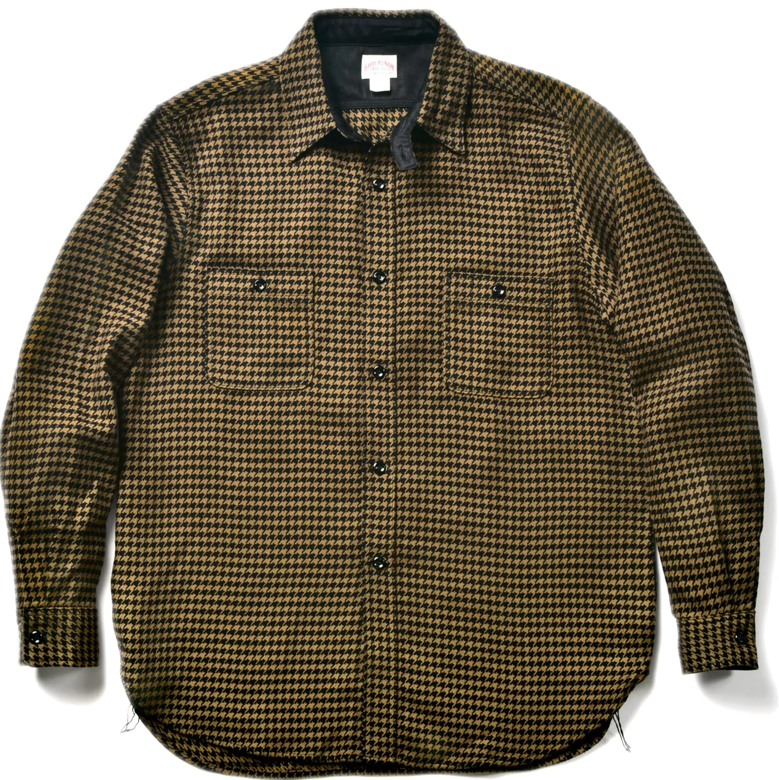 Shirts<The Real McCoy's 8HU HOUNDSTOOTH FLANNEL SHIRT MUSTARD