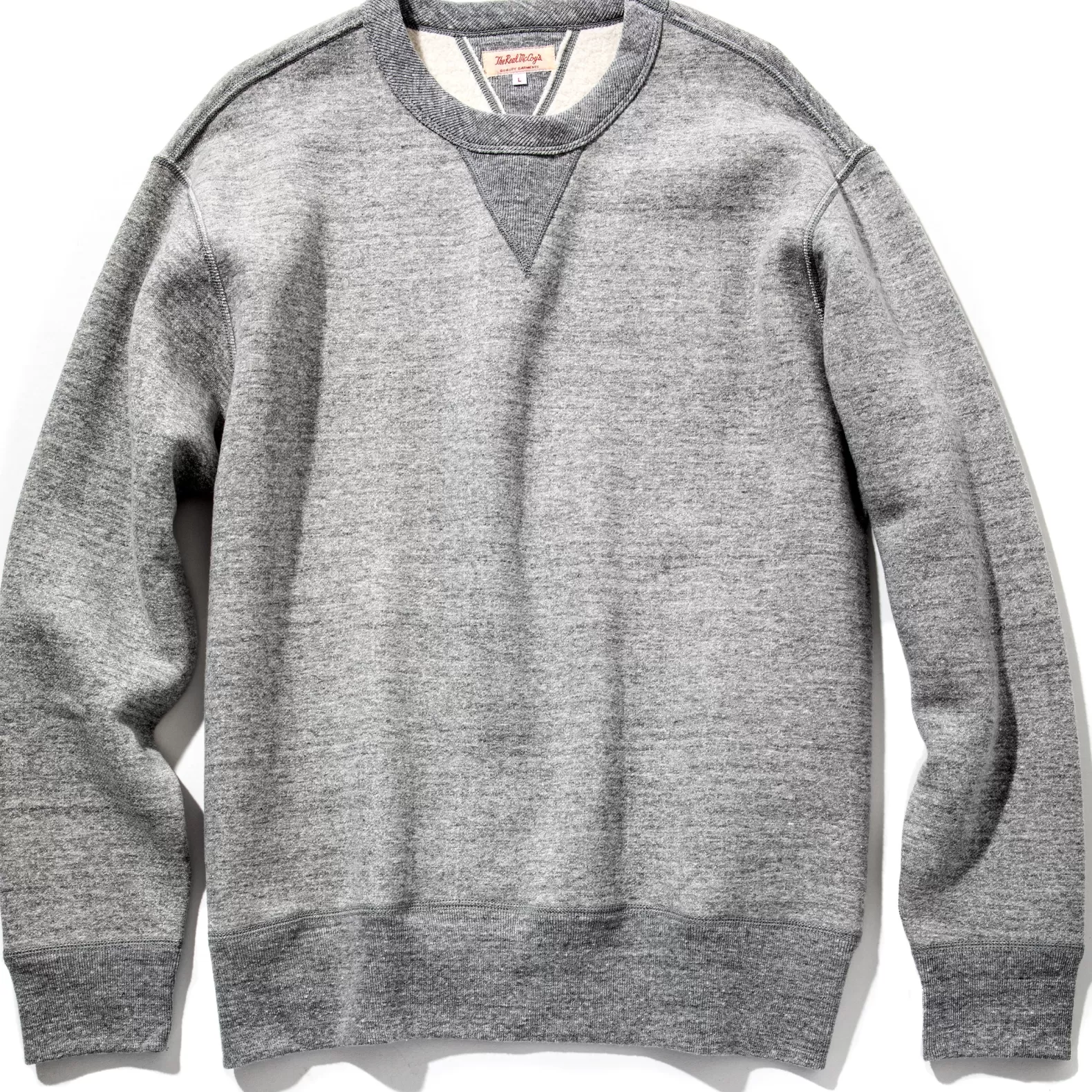 Sweatshirts<The Real McCoy's 10 oz. LOOPWHEEL CREWNECK SWEATSHIRT Grey
