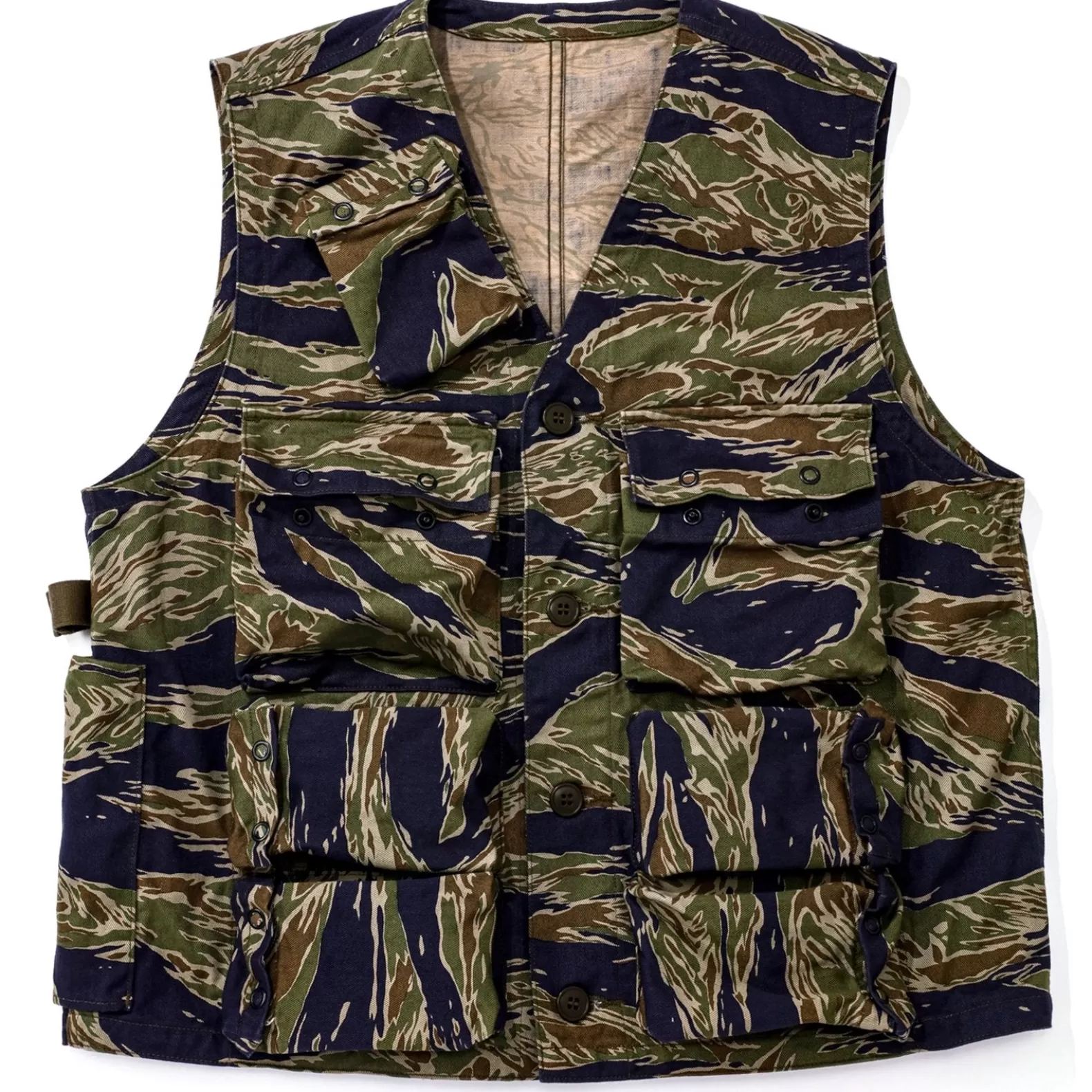 Vests | Military<The Real McCoy's TIGER CAMOUFLAGE VEST / TADPOLE GREEN